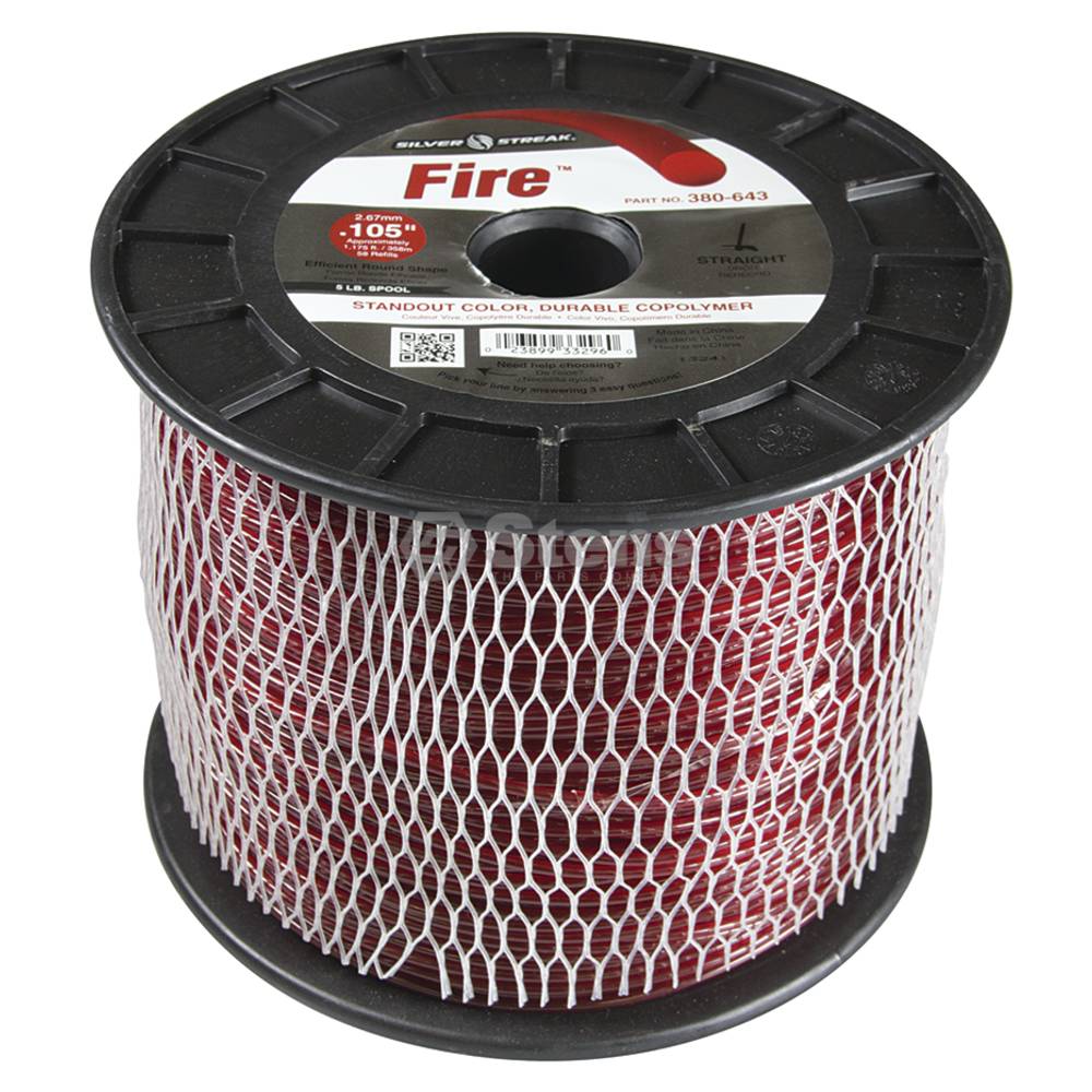 Fire Trimmer Line .105 5 lb. Spool (Stens 380-643)