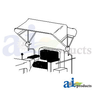 White 48" 3 Bow Replacement Tractor Umbrella (6A233)