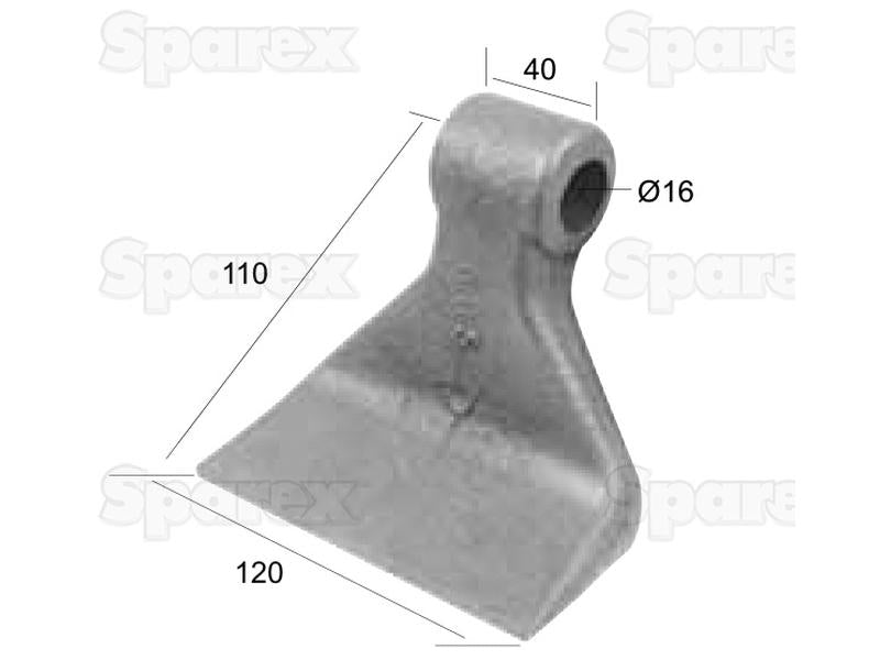 Hammer Flail 40mm Top Width 120mm Bottom Width