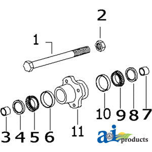 Hub Assembly Fits Fred Cain Rotary Cutters (80A350)