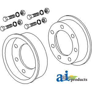 Two Wheel Halves with Bolts Rim for Bush Hog (80A502)