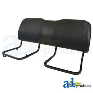 Bench Seat Back, Black Vinyl, with Metal Frame (AM140945)