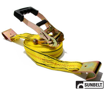 27' X 2" Ratchet, Yellow Webbing, Large Bar Handle, Flat Hooks, Cut Case	 (B1310781)