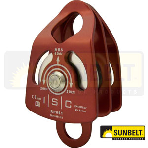 Arborist Pulley-ISC, Prussik, Small Double Bracket, Aluminum	 (B1ABIRP061)
