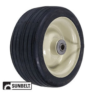 8X3.5 Steel Deck Wheel Tan Ribbed Woods 19703 (B1WL47)