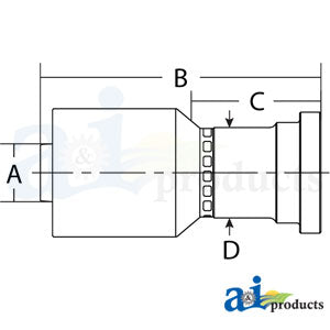 (HW-C61) Code 61 Flange Head - Straight (C61-08-12-W)