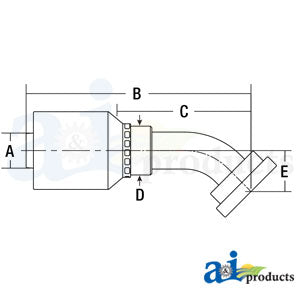 (HW-C61) Code 61 Flange Head - 45° Elbow (C6145-12-12-W)