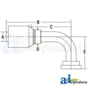 (HW-C61) Code 61 Flange Head - 90° Elbow (C6190-12-12-W)