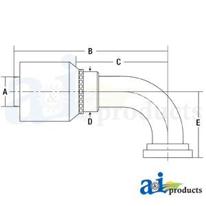 (HW-C61) Code 61 Flange Head - 90° Elbow (C6190-20-20-W)