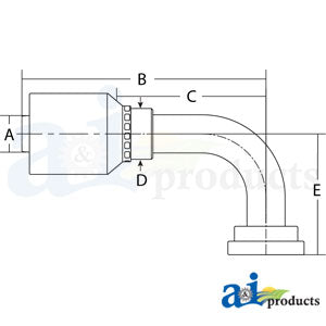 (HW-C61) Code 61 Flange Head - 90° Elbow (C6190-08-12-W)