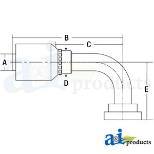 (HW-C62) Code 62 Flange Head - 90° Elbow (C6290-12-12-W)