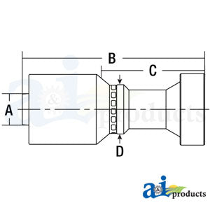 (HW-CAT) Caterpillar Flange Head - Straight (CAT-12-12-W)