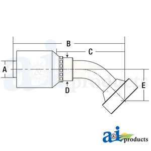 (HW-CAT) Caterpillar Flange Head - 45° Elbow (CAT45-12-12-W)