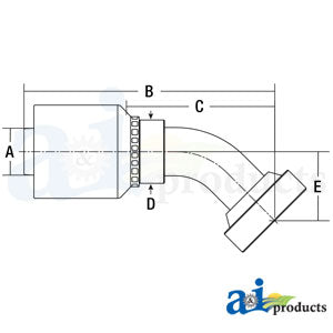 (HW-CAT) Caterpillar Flange Head - 45° Elbow (CAT45-16-16-W)