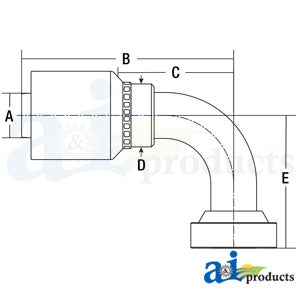 (HW-CAT) Caterpillar Flange Head - 90° Elbow (CAT90-16-16-W)