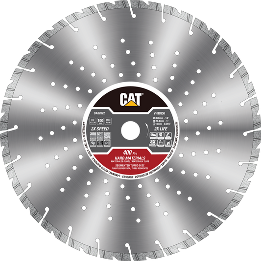 Caterpillar® 400 Pro 10mm Laser Welded Hard Materials Diamond Blade 14" (DA32022U)