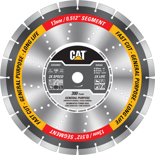 Caterpillar® 300 Trade Segmented General Purpose Diamond Blade 14" (DA32305U)