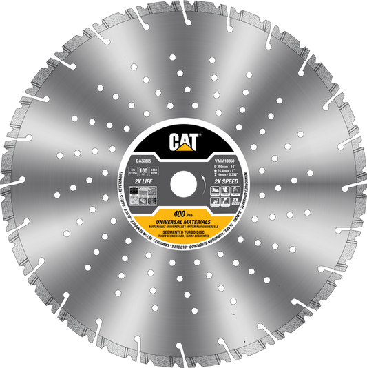 Caterpillar® 400 Pro 10mm Laser Welded Hard & Multi Materials Diamond Blade 14" (DA32805U)