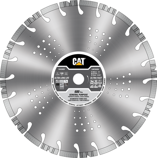 Caterpillar® 600 Pro Segmented Laser Welded General General Purpose Diamond Blade 14" (DA33020U)