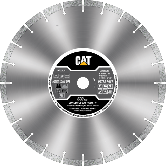Caterpillar® 600 Pro Segmented Laser Welded Asphalt Diamond Blade 14" (DA33024U)