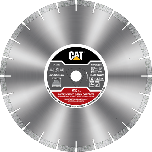 Caterpillar® 600 Pro Early Entry MEDIUM/HARD Aggregate Silent Green Concrete Diamond Blade 6 3/8" (DA33045U)