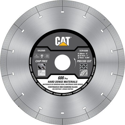Caterpillar® 600 Pro Silent Laser Scroll Continuous Rim Porcelain Tile Diamond Blade 5" (DA33502U)