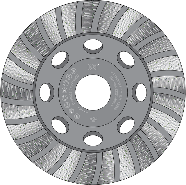 Caterpillar® 300 Trade Turbo Rim Diamond Grinder 5/8" 11 Thread 5" (DA36018)