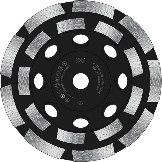 Caterpillar® 800 Expert Double Row 30 /40 Mesh Grit Diamond Grinder 5/8" 11 Thread 4 1/2" (DA36033)