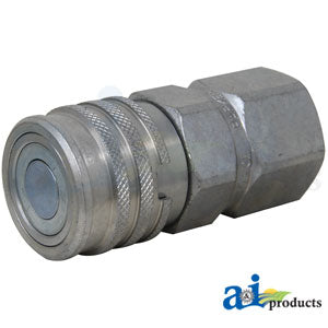 Female Flat Face Hydraulic Coupler ISO 16028 1/2"-14 NPSF SW36332 (FEM-501-8FP-NL-P)