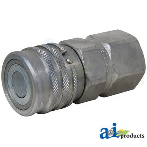 Female Flat Face Hydraulic Coupler ISO 16028 1/2"-14 NPSF Farm Oil 31-0700 (FEM-501-8FP-NL)