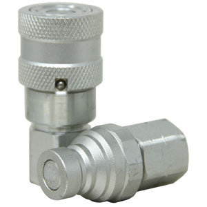 Flat Face Hydraulic Coupler Socket & Plug Set (1/4" NPT)	 (FF2514FPS)