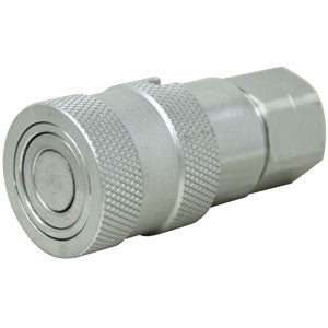 Flat Hydraulic Coupler Socket, Female, 3/8" NPT (FF3718FP-A)