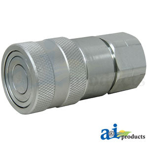 Flat Hydraulic Coupler Socket, Female, 1/2" NPT (FF5018FP-A)