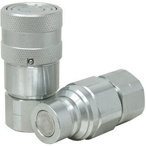 Flat Face Hydraulic Coupler Socket & Plug Set (1/2" NPT) (FF5018FPS)