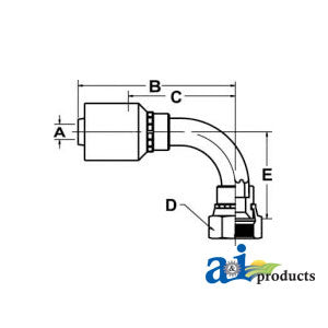 (HW-FFX90) Female "Seal-lok" Swivel 90° Elbow (FFX90-16-16-W)