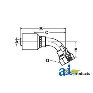 (HW-FJX45) Female JIC 37° - Swivel - 45° Elbow (FJX45-16-16-W)