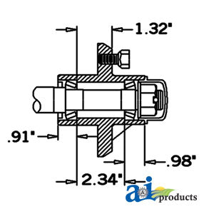 4 Bolt Hub and SPindle Assembly (HS125044)
