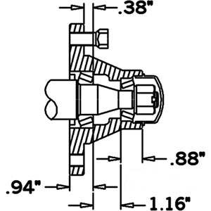 4 Bolt on 5.00" Hub w/ Cups H12504 (H12504)
