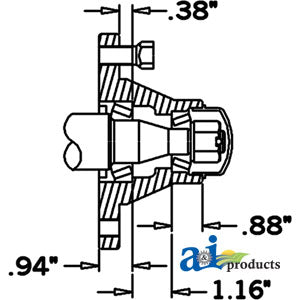 4 Bolt Hub and SPindle Assembly 5304-35904 (HS125045)