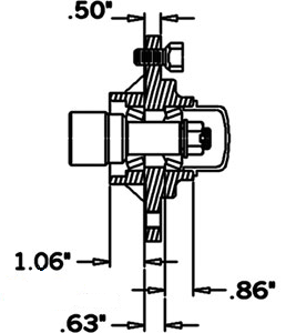 4 Bolt Wheel Hub with Cups H13004 (H13004)
