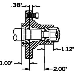 4 Bolt on 5.00" Hub w/ Cups H15004 (H15004)