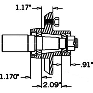 5 Bolt on 4.50" Hub w/ Cups, 1,750 lbs. (H17505)
