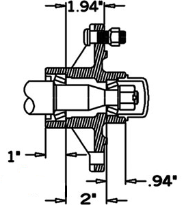 6 Stud on 6.00" Hub w/ Cups, 2,000 lbs. (H20006)