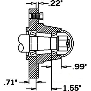 5 Bolt on 5.50" Hub w/ Cups, 2,500 lbs. (H25005B)