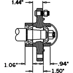 6 Stud on 6.00" Hub w/ Cups, 2,500 lbs. (H25006)
