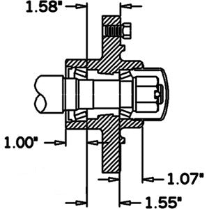 6 Bolt on 6.00" Hub w/ Cups, 2,760 lbs. (H27606)