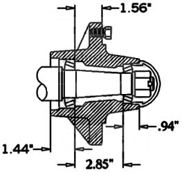 6 Bolt on 6.00" Hub w/ Cups, 3,500 lbs. (H35006)
