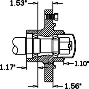 6 Bolt on 6.00" Hub w/ Cups, 3,560 lbs. (H35606)