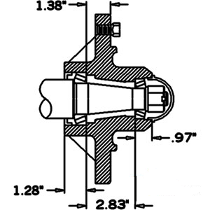 8 Bolt on 8.00" Hub w/ Cups, 4,500 lbs. (H45008)