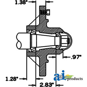 8 Bolt Hub and SPindle Assembly 	5304-39904 (HS450088)